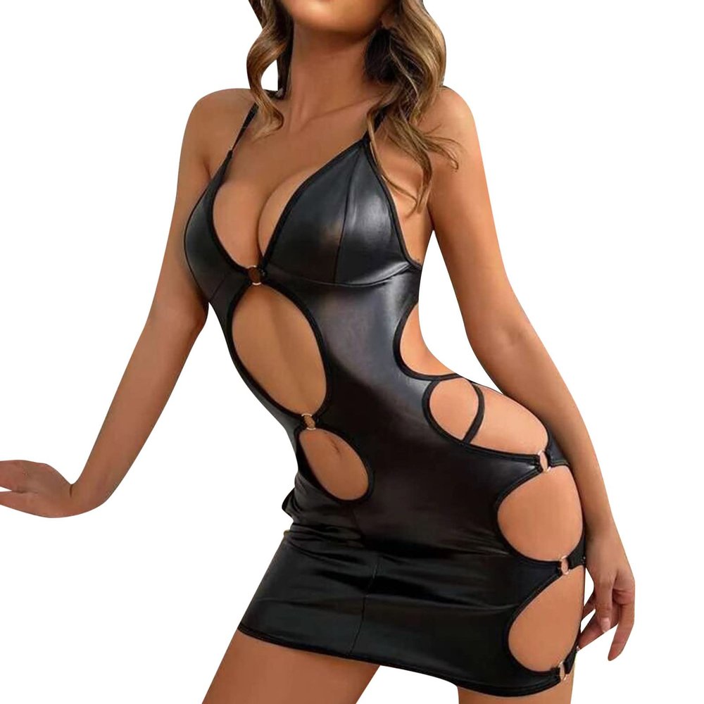 Women's Sexy Lingerie Outfit – Leather & Latex Dresses