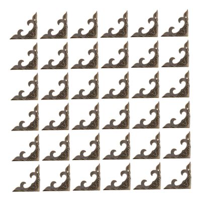 VILLFUL Antique Iron Corner Protectors for Photo Albums and Wooden Boxes, 40-Pack