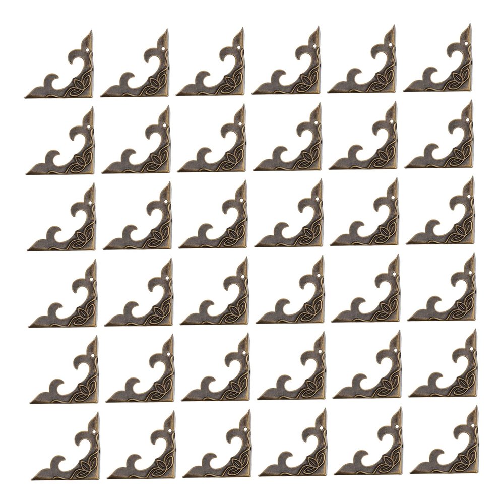 VILLFUL Antique Iron Corner Protectors for Photo Albums and Wooden Boxes, 40-Pack