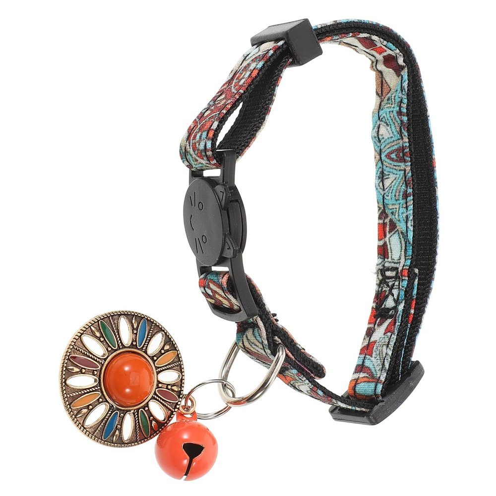 BESPORTBLE Retro Pet Collar for Cats and Dogs with Bell