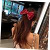 FRCOLOR Large Red Silk and Satin Hair Clip with Unique Bow Decoration view 3