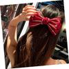 FRCOLOR Large Red Silk and Satin Hair Clip with Unique Bow Decoration view 4