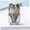 WOONEKY Makeup Brush Organizer with Lid, Rotating, PET view 3