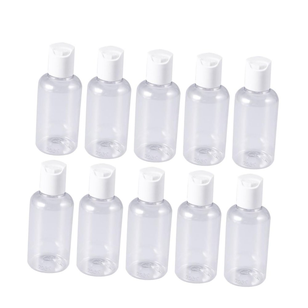 Beatifufu 10-Pack 75 ml Refillable Press Bottles, Plastic Travel Bottles, Assorted Colors
