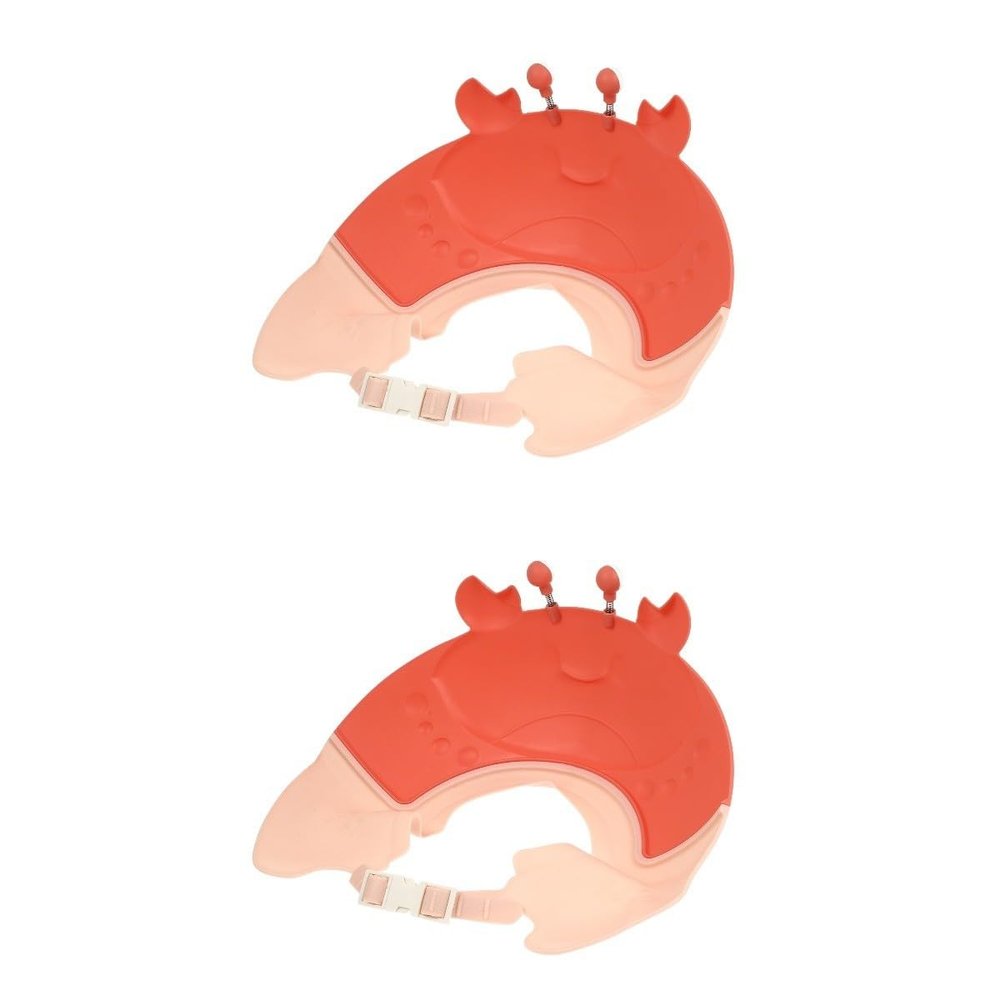 UPKOCH 2-Piece Adjustable Crab Shower Caps for Toddlers