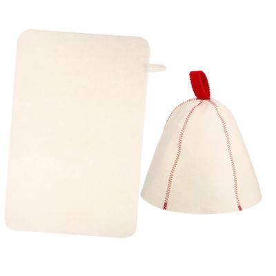 FUNOMOCYA Red Felt Sauna Hat with Hanging Loop, 1 Set