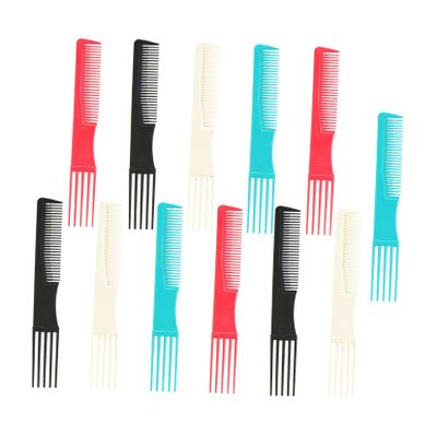 FRCOLOR 12-Piece Portable Plastic Hair Combs with Wide Teeth for Daily Use and Travel, Assorted Colors