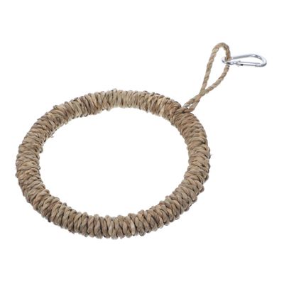 HAPINARY Decorative Grass Bird Hammock, Round Cage Swing for Parrots and Birds