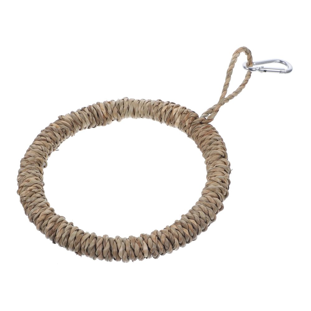 HAPINARY Decorative Grass Bird Hammock, Round Cage Swing for Parrots and Birds