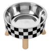 Elevated Round Cat Bowl with Neck Guard, Stainless Steel and PP view 1