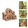 YAPAILANG Handmade Wooden Birdhouse for Outdoors with 6 Holes for Wild Birds view 2