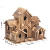 YAPAILANG Handmade Wooden Birdhouse for Outdoors with 6 Holes for Wild Birds view 4