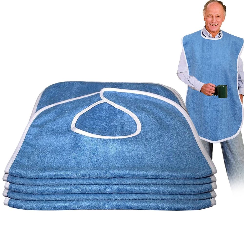 Adult Bibs for Mealtimes, 5-Pack