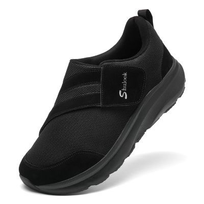 SHULOOK Diabetic Shoes for Men, Extra Wide, Lightweight (Black, EU 42)