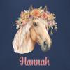 Baby Bib – Horse Girl Gift, Haflinger Horse Design, Custom Name, One Size, Navy Blue view 2