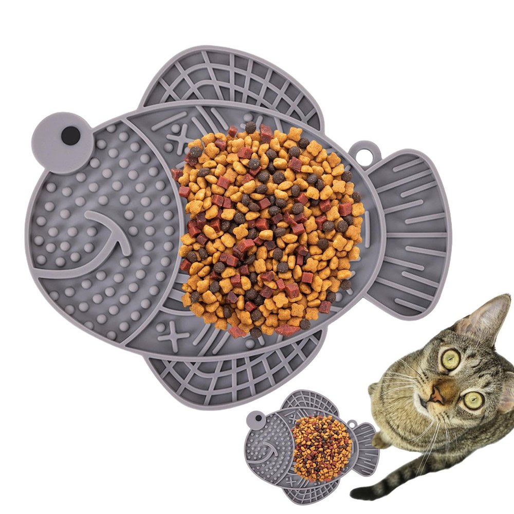 Cat Lick Mat - Fish-Shaped Silicone Mat for Dogs and Cats