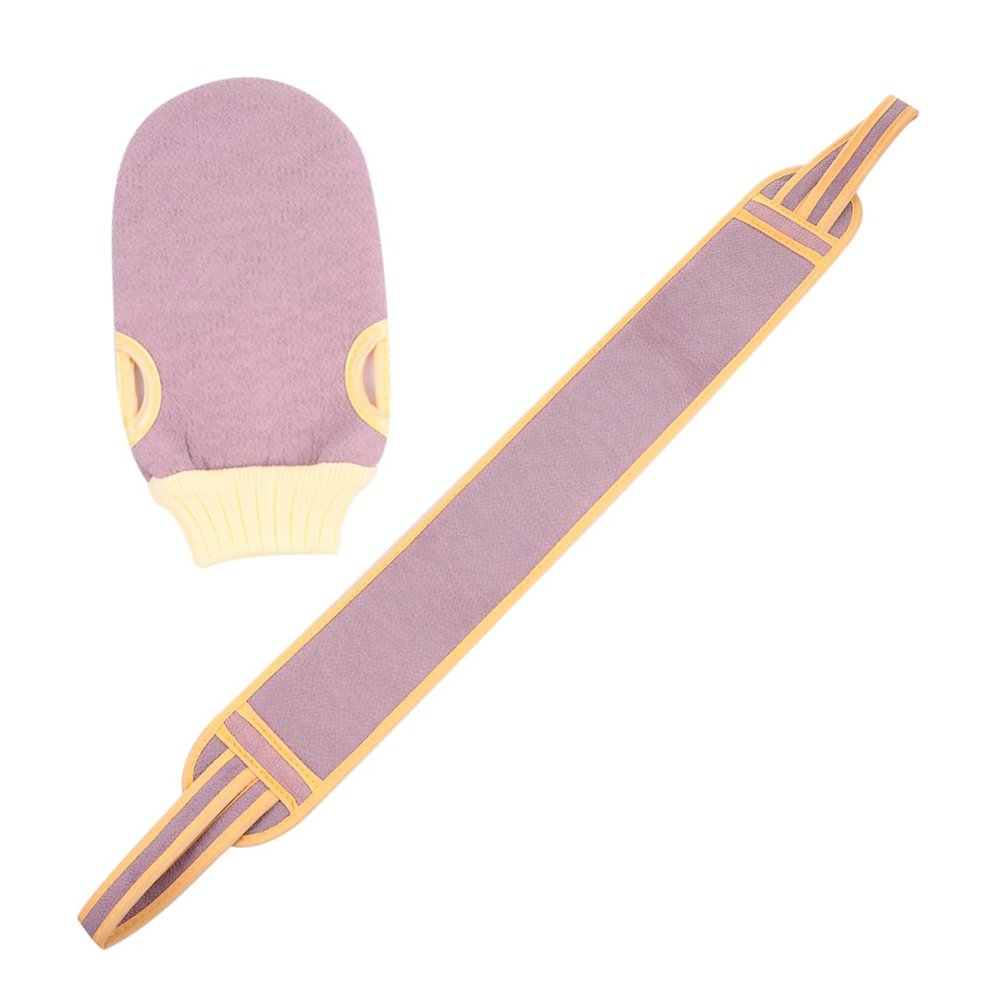 PLAFOPE 2-Piece Exfoliating Bath Towel and Glove Set