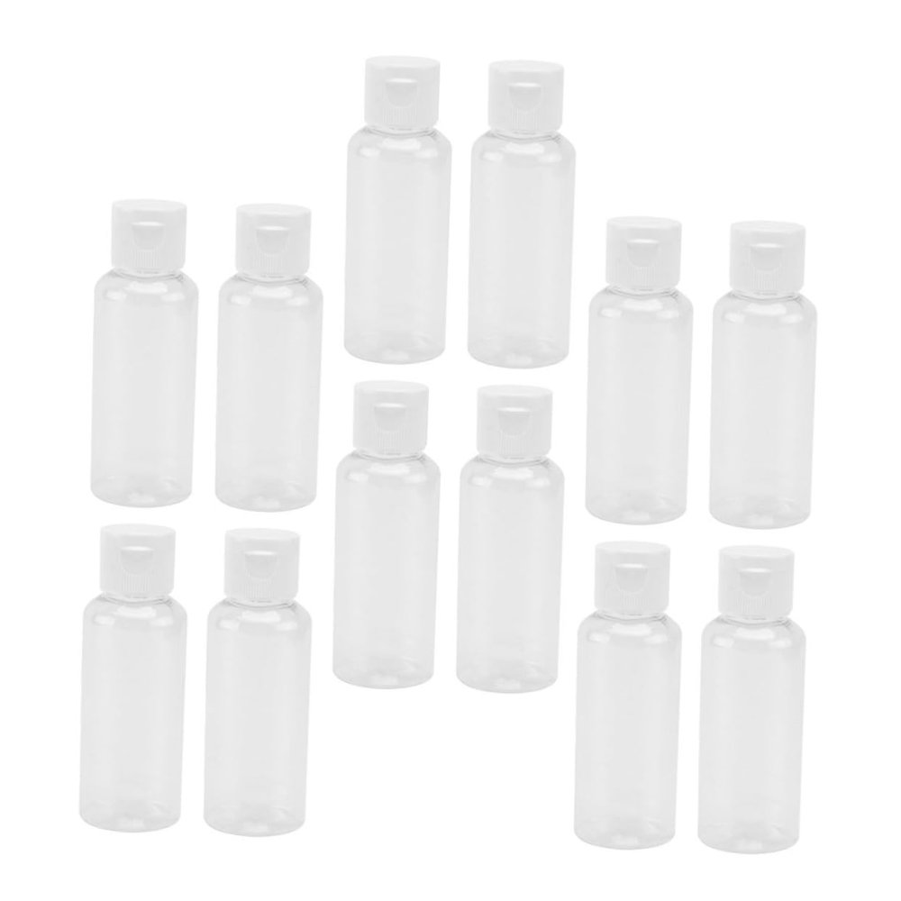 Beatifufu 50 ml White PET Flip-Top Lotion Dispensing Bottles, 25-Pack