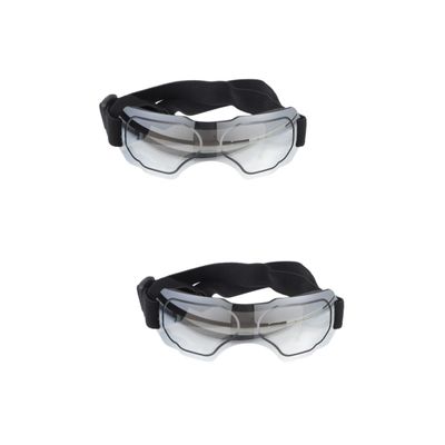 Supvox 2-Piece Pet Goggles, UV Protection, Windproof, Adjustable Dog Sunglasses for Small Dogs, Silver