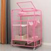Large 3-Tier Cat Cage with Litter Box, Hammock, and Wheels view 1