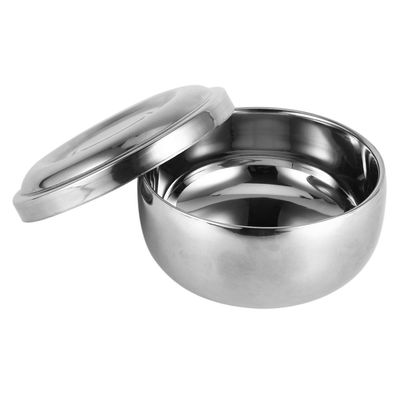 Shenruifa Silver-Tone Shaving Soap Bowl with Lid