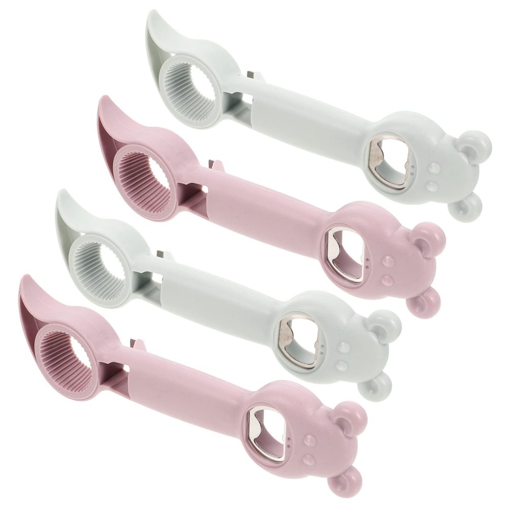 4-in-1 Bottle Opener, 4-Piece Set, PP and Stainless Steel