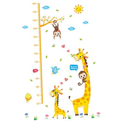 Cute Height Chart Wall Sticker for Children's Rooms