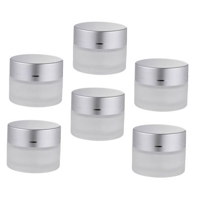 6-Pack 50 g Glass Cosmetic Cream Jars for Cosmetics and Jewelry