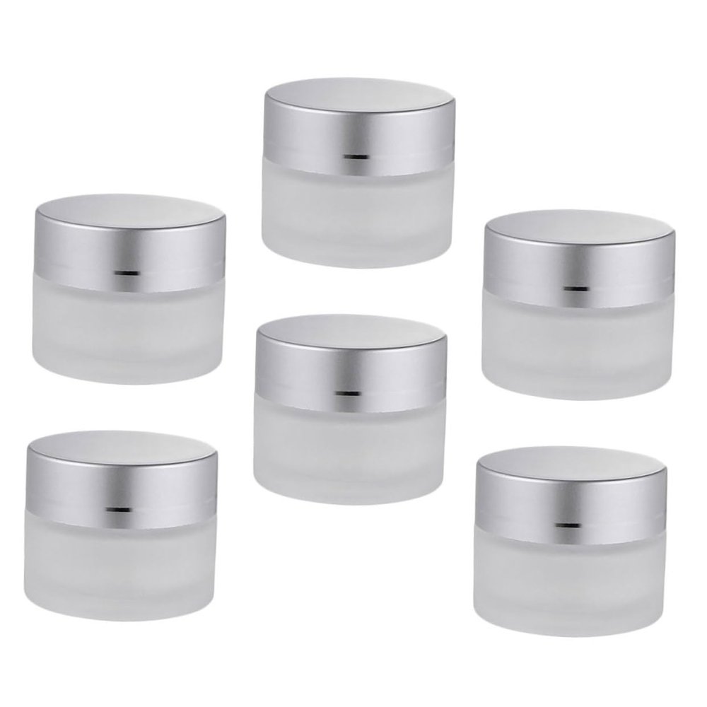 6-Pack 50 g Glass Cosmetic Cream Jars for Cosmetics and Jewelry