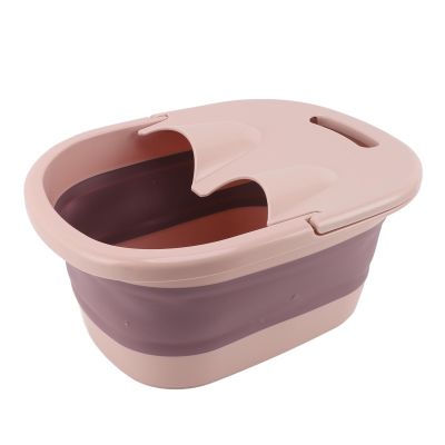 Compact PP Silicone Foot Bath Basin, Therapeutic Foot-Soaking Tub for Enhanced Well-Being (Red)