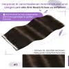 LaaVoo Invisible Tape-In Extensions, Remy Human Hair, Dark Brown #2, Straight, 80 g, 40 Pieces, 35 cm view 3