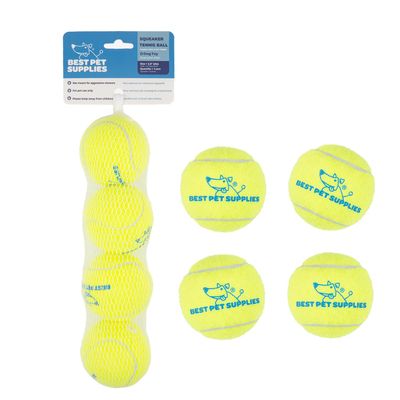 Best Pet Supplies Squeaky Tennis Balls for Dogs, 4-Pack