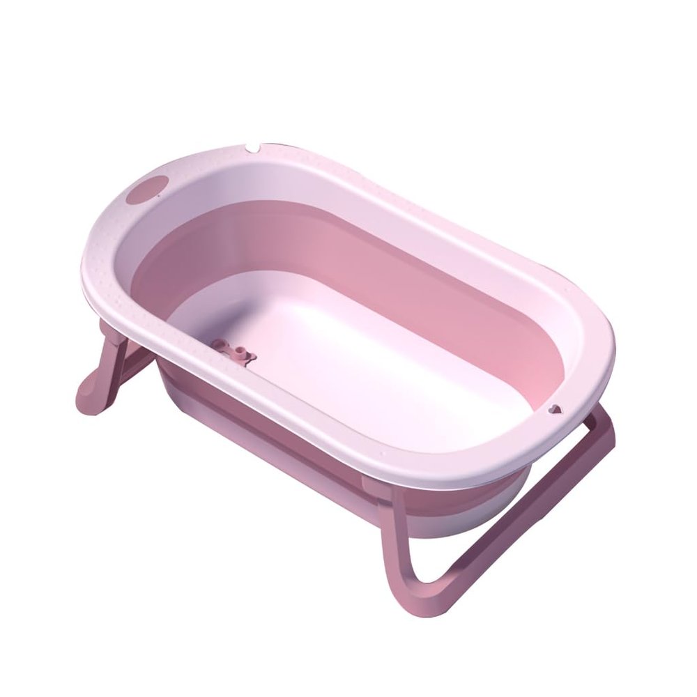 AIJUSSS Portable Pet Wash Basin, Foldable Pet Bathtub with Drain Plug for Puppies, Small Dogs and Cats