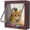 BANTASE Small Cat Flap, 19 x 20 x 2 cm, 4-Way Locking, Quiet Pet Door, Brown, L view 1