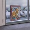 BANTASE Small Cat Flap, 19 x 20 x 2 cm, 4-Way Locking, Quiet Pet Door, Brown, L view 3