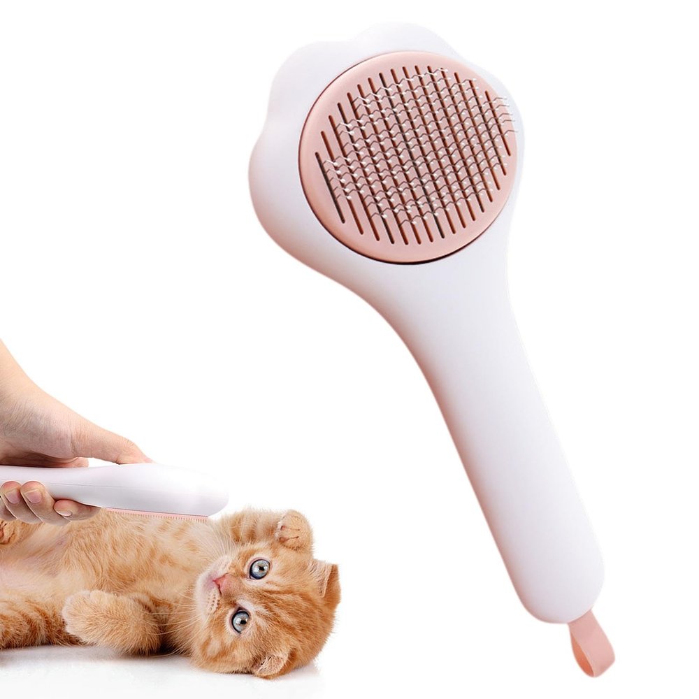 Pet Grooming Brush with Release Button