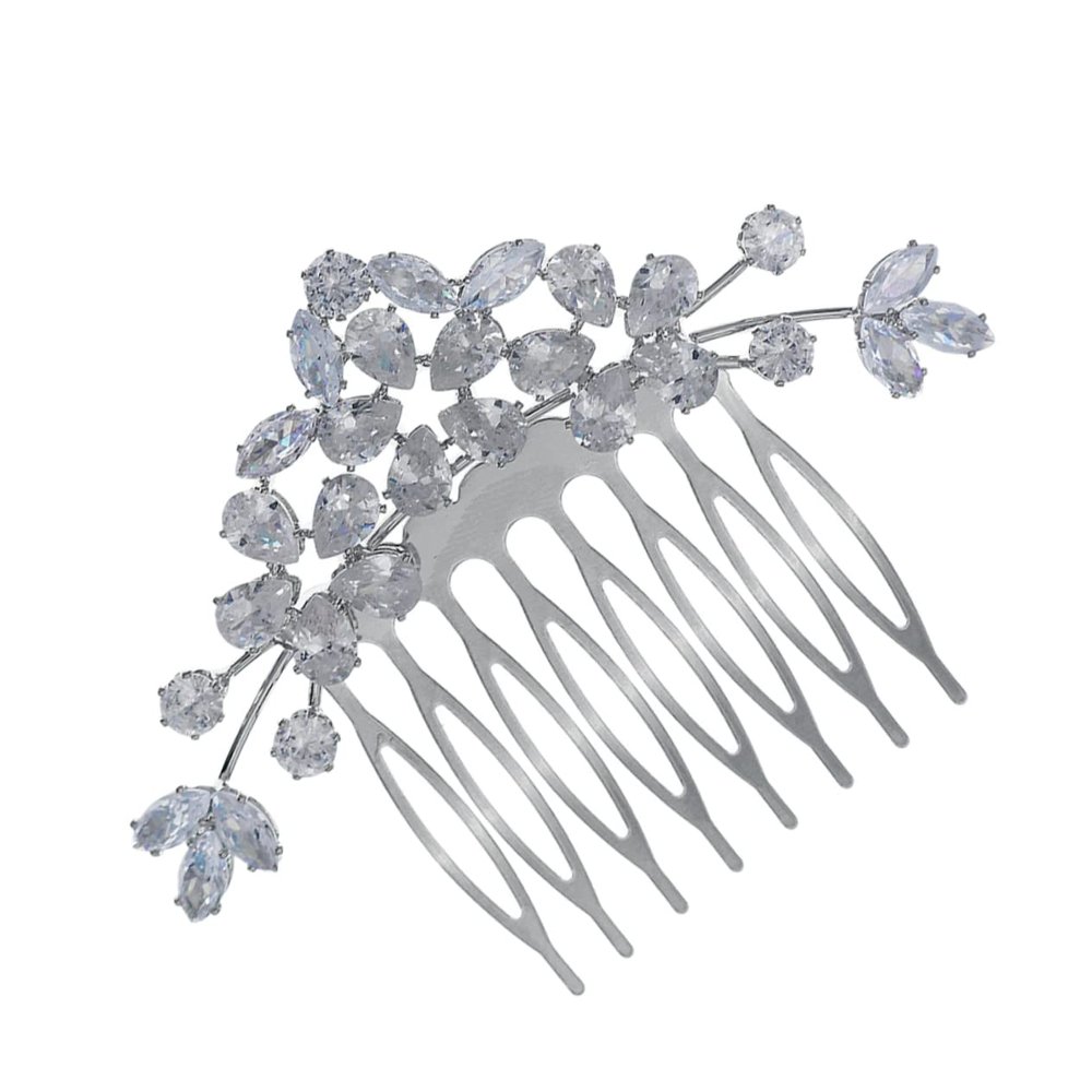 Baluue 2-Piece Rhinestone Hair Clips for Brides, Elegant Wedding Accessory with Waterfall-Shaped Cubic Zirconia Design