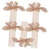 Mikinona Gold Copper Hair Combs with Smooth Edges, 5-Pack, Vintage Flower Design view 1