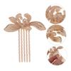 Mikinona Gold Copper Hair Combs with Smooth Edges, 5-Pack, Vintage Flower Design view 3