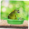 VILLFUL Parrot Bath for Small Birds, Large Basin, Green Plastic view 2