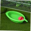 VILLFUL Parrot Bath for Small Birds, Large Basin, Green Plastic view 3