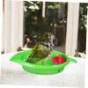 VILLFUL Parrot Bath for Small Birds, Large Basin, Green Plastic view 4