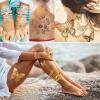 9-Piece Gold Flash Tattoos, Metallic Festival Accessories view 3