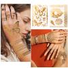 9-Piece Gold Flash Tattoos, Metallic Festival Accessories view 4