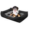 DOGGY Dog Bed, Linen-Look Cushion, Raised Sides, Easy-Clean, XXL, 125 x 98 cm, Graphite view 1