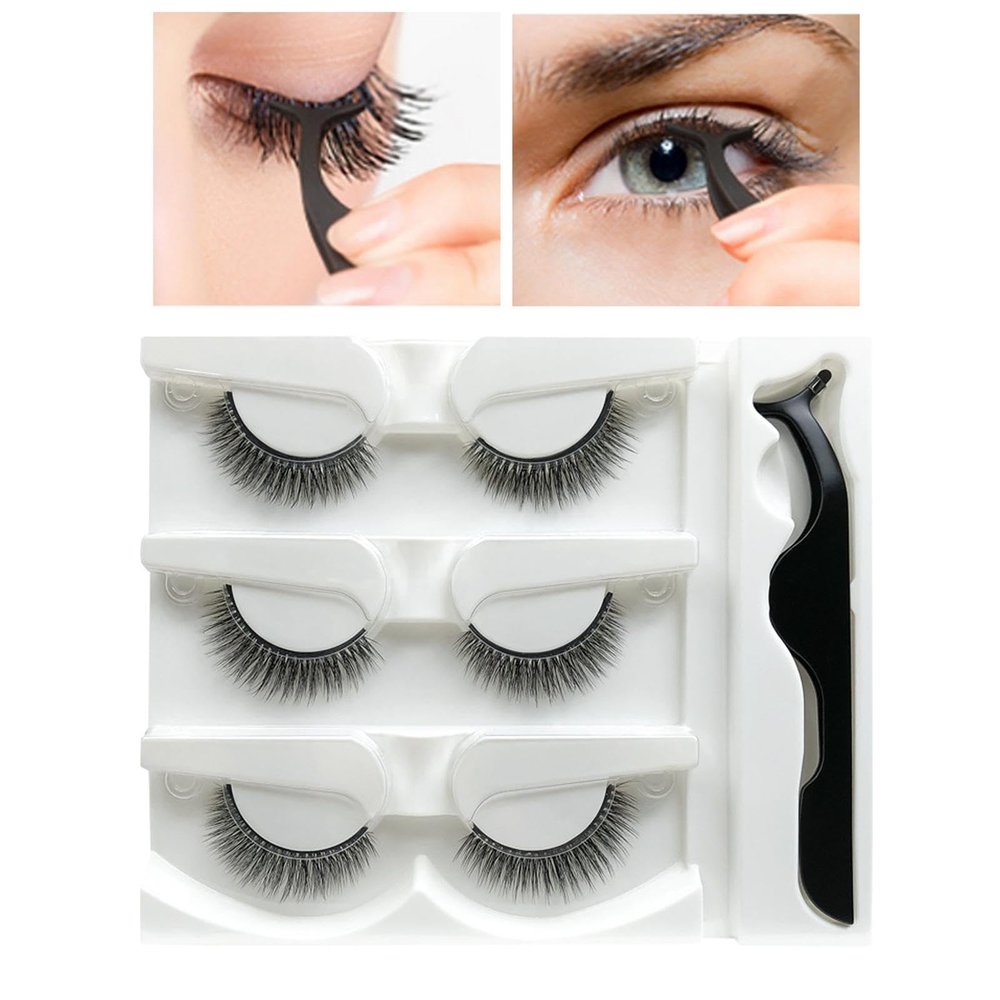 Self-Adhesive Eyelashes, No Glue, 3 Pairs