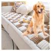 Cream Large Plaid Square Pet Mat and Couch Cover, 45 x 45 cm view 2