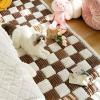 Cream Large Plaid Square Pet Mat and Couch Cover, 45 x 45 cm view 4