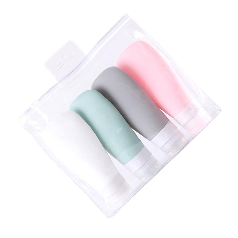 Portable 90 ml Silicone Bottles, Silicone and PP, 4-Pack
