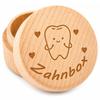 QZKJQDD Baby Tooth Box, Wooden Keepsake Box for Boys and Girls view 1